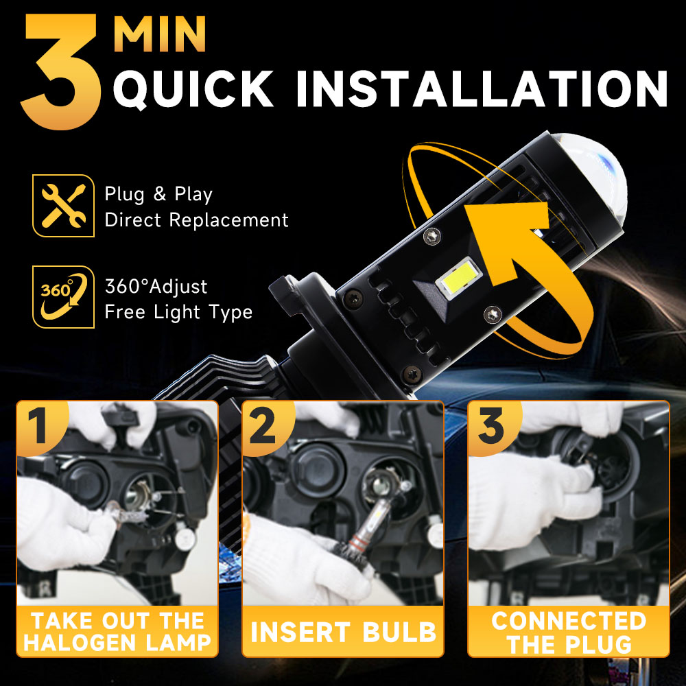 Lâmpada canbus h4 h7 led y10 s - Laser Focus Lens avaliação e preço